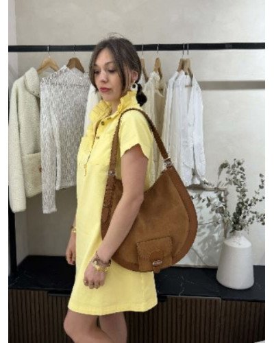 Robe droite en jean - Jaune