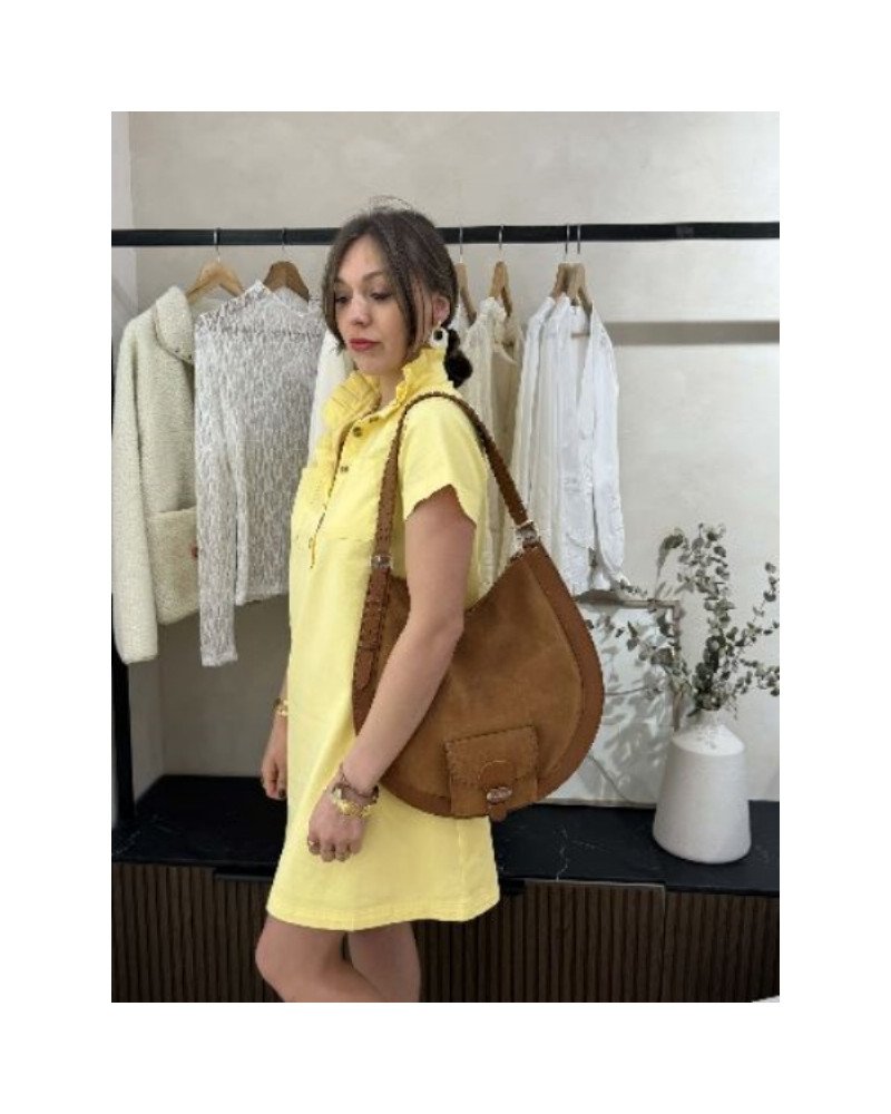 Robe droite en jean - Jaune