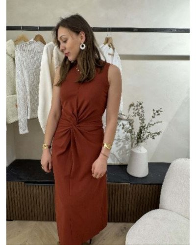 Robe longue terracotta