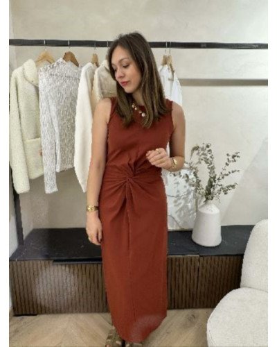 Robe longue terracotta
