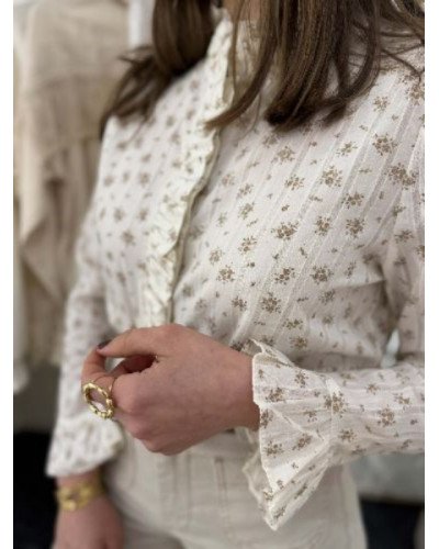 Chemise écrue - Fleurs
