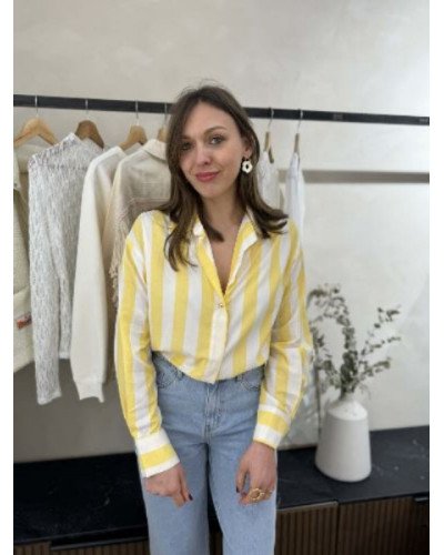 Chemisier rayé jaune