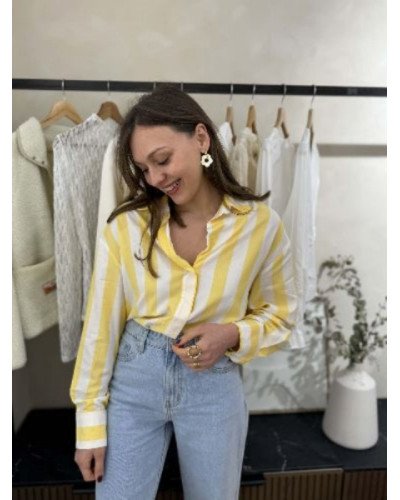 Chemisier rayé jaune