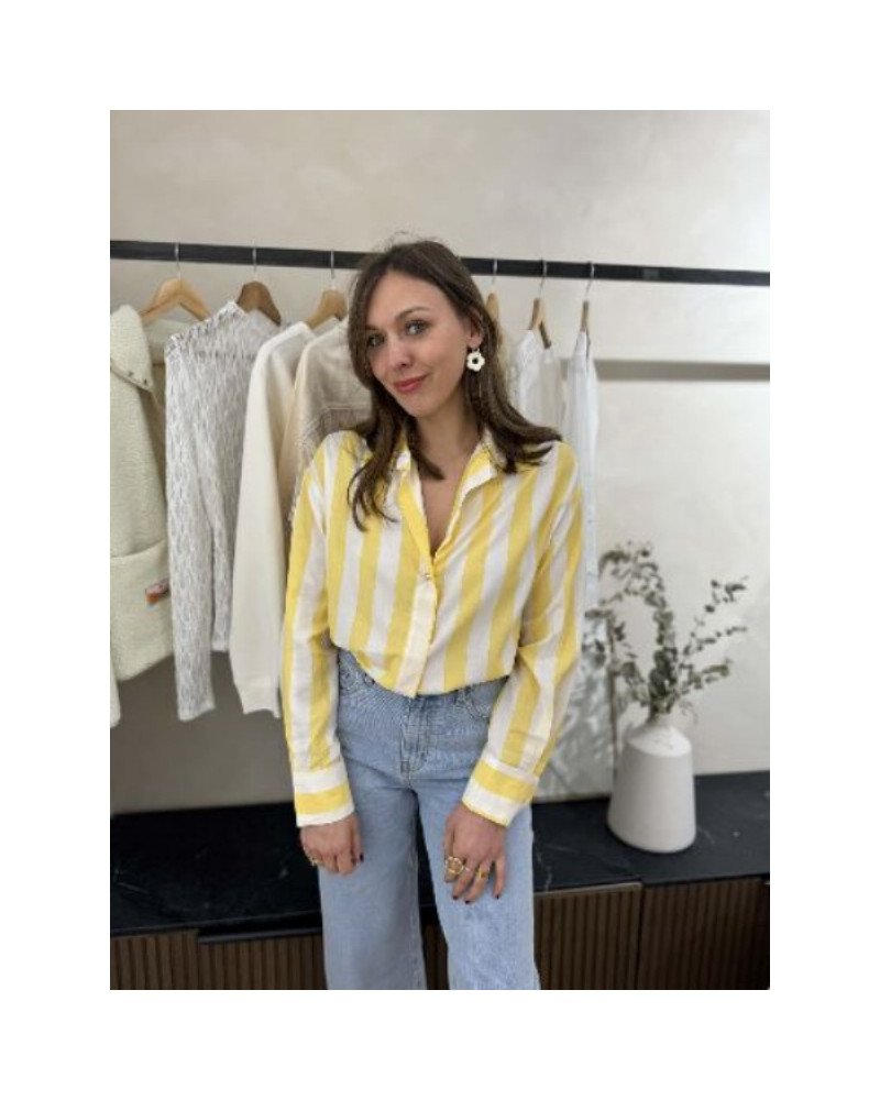 Chemisier rayé jaune