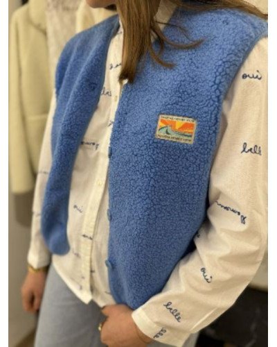 Gilet bouclette - Bleu