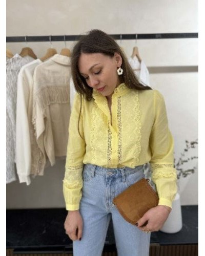 Blouse broderie jaune