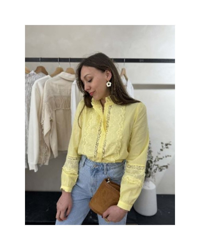 Blouse broderie jaune