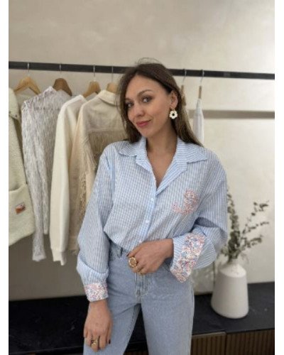 Chemise rayures et coeur liberty