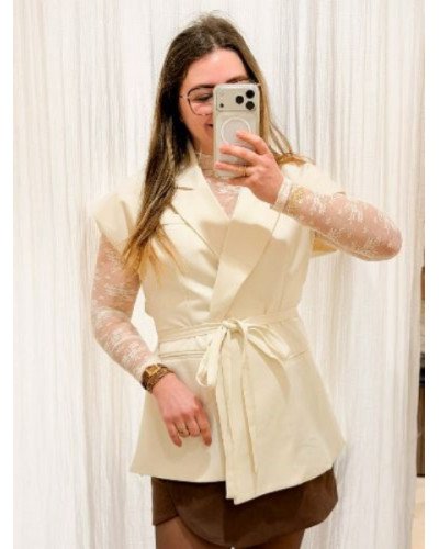 Veste blazer écru
