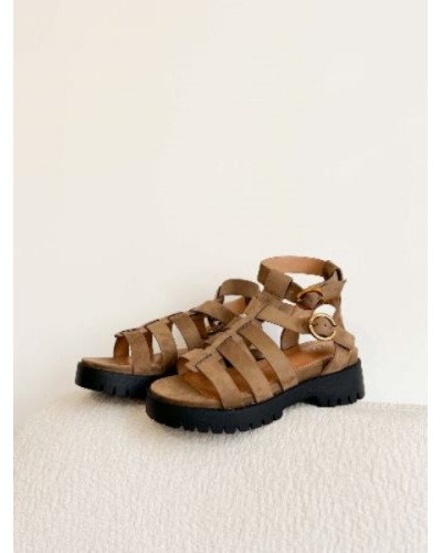 Sandale à larnières - Taupe