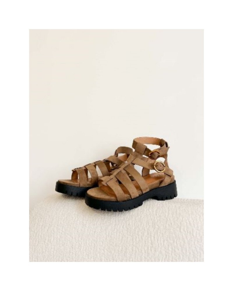 Sandale à larnières - Taupe