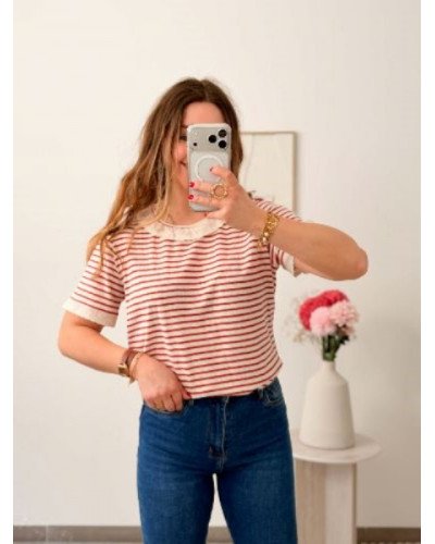 Top marinière - Rouge