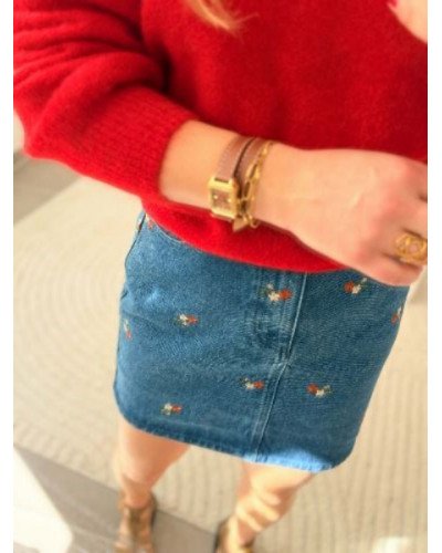 Pull rouge - Nouer reversible