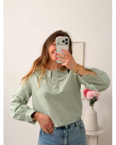 Chemise vichy vert - Claudine