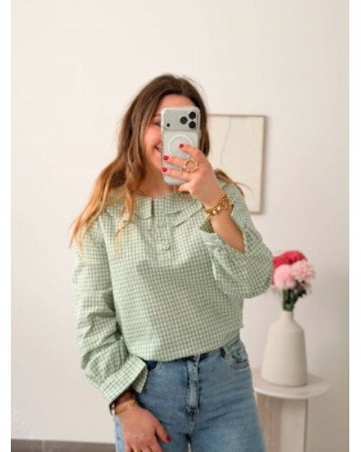 Chemise vichy vert - Claudine