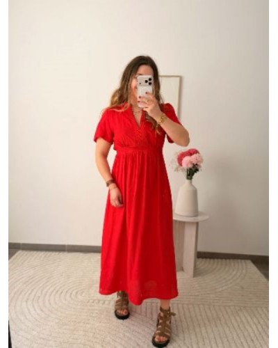Robe longue rouge