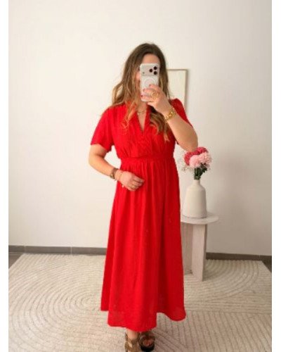 Robe longue rouge