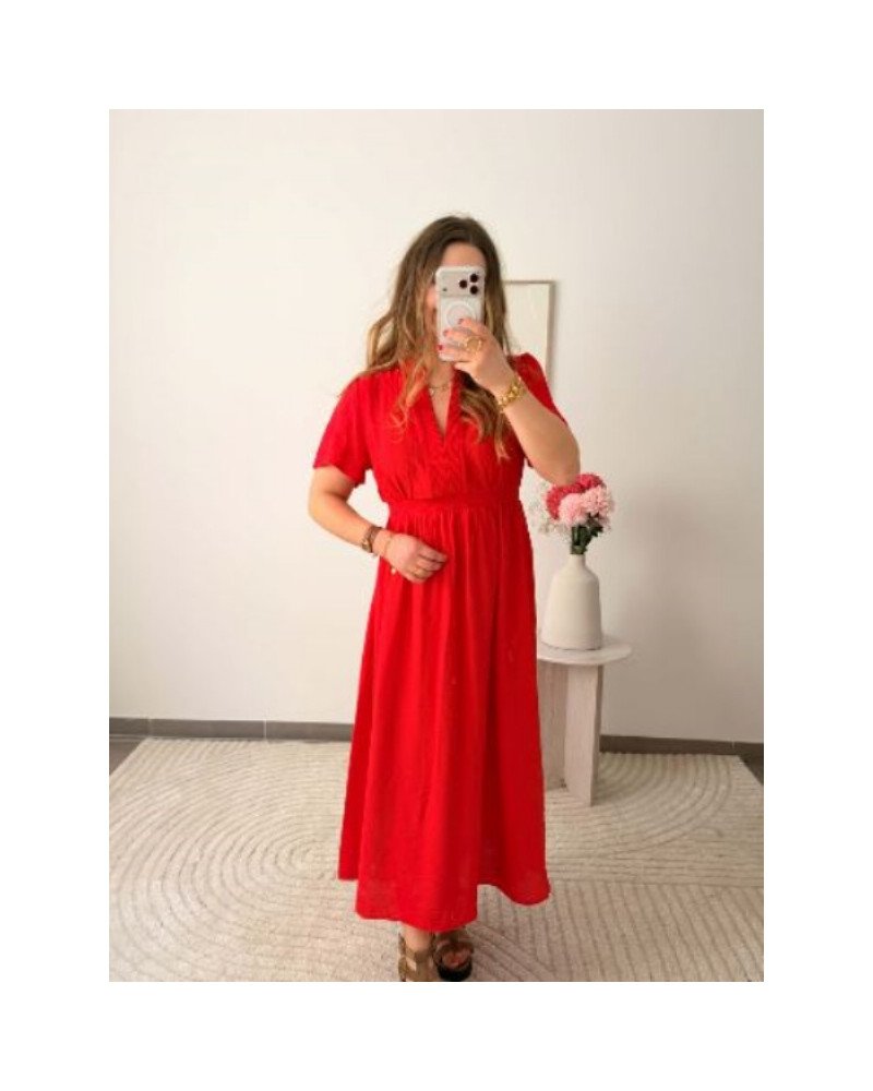 Robe longue rouge