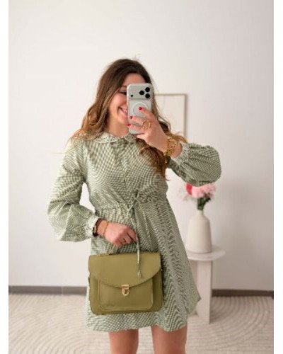 Robe vichy kaki