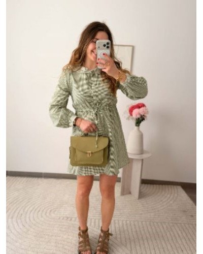Robe vichy kaki