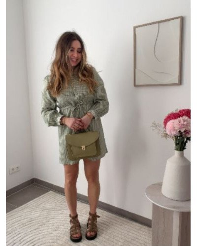 Robe vichy kaki
