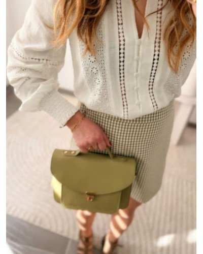 Jupe short - Vichy olive