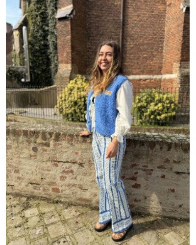 Gilet bouclette - Bleu