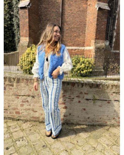 Gilet bouclette - Bleu