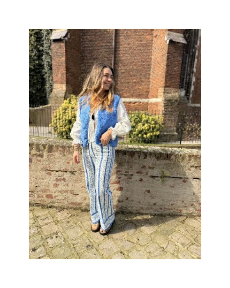 Gilet bouclette - Bleu