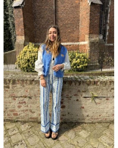 Gilet bouclette - Bleu