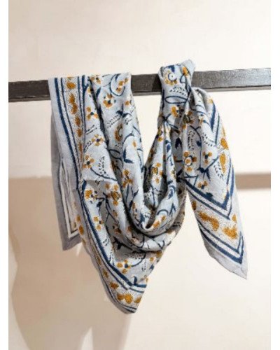 Foulard Dheli Bleuet 100 cm