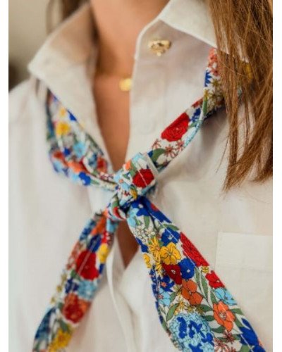 Chemisier blanc foulard liberty
