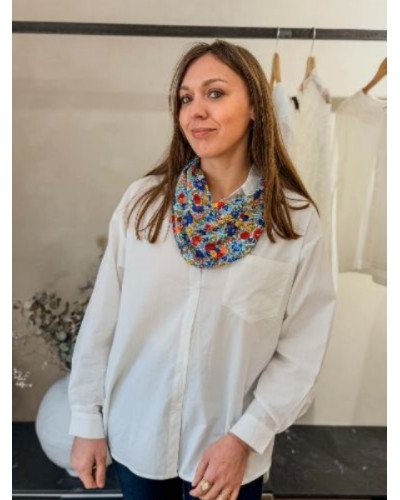 Chemisier blanc foulard liberty