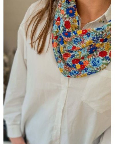 Chemisier blanc foulard liberty