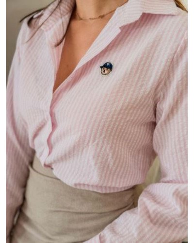 Chemisier rayé rose