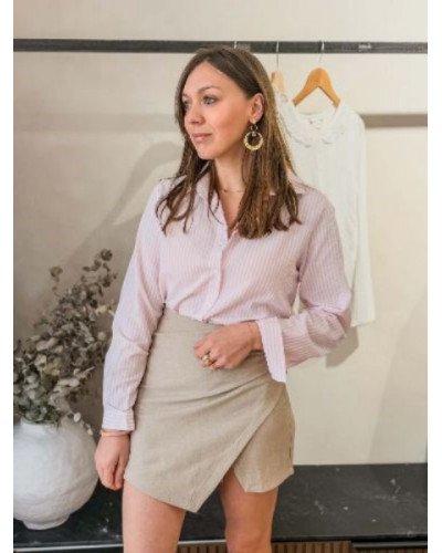 Chemisier rayé rose