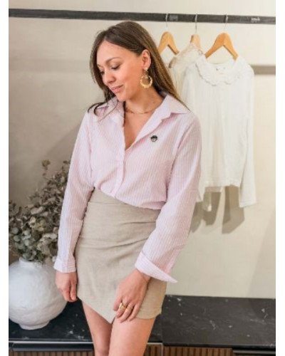 Chemisier rayé rose