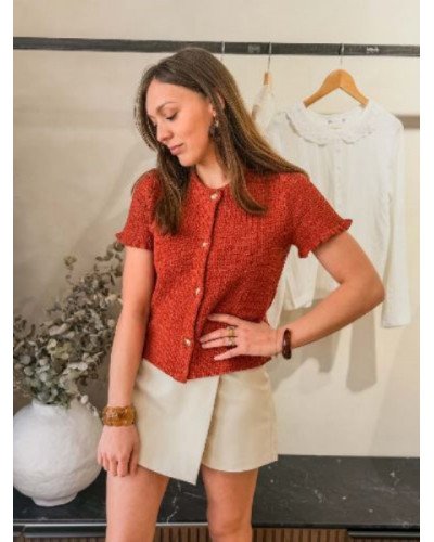 Haut tricot terracotta