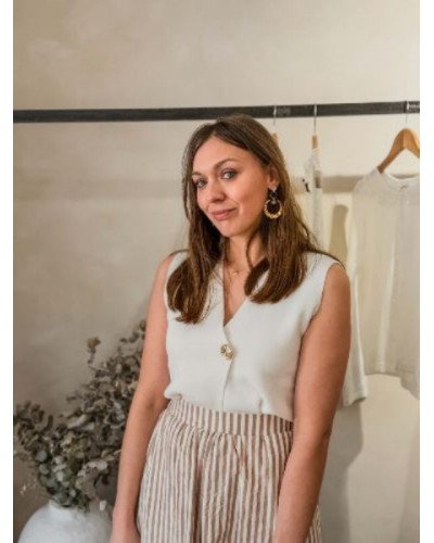 Jupe longue rayures - Beige