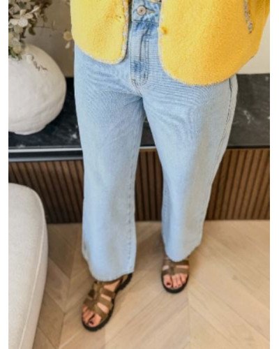 Gilet sans manches bouclette Jaune et liberty