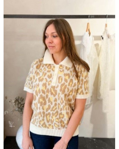 Pull léopard - Jaune