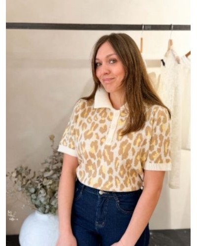 Pull léopard - Jaune