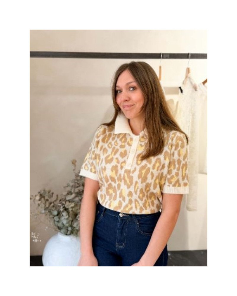 Pull léopard - Jaune