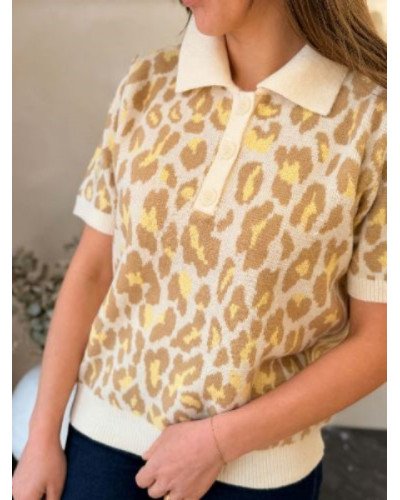Pull léopard - Jaune