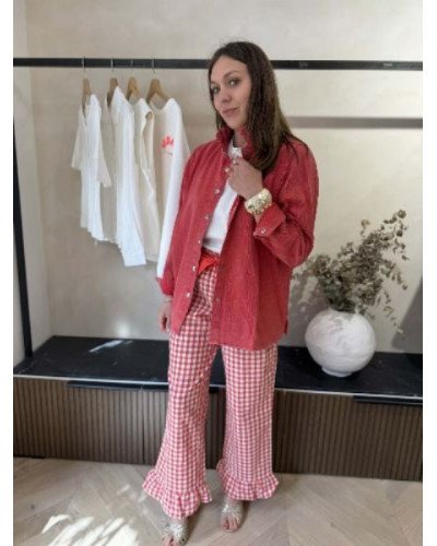 Pantalon à carreaux - Garance rouge