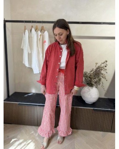 Pantalon à carreaux - Garance rouge