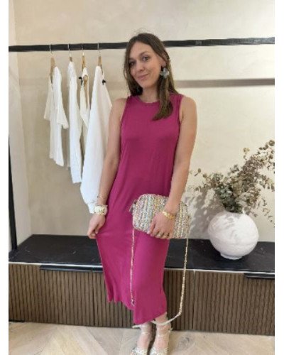 Robe T-shirt fuschia