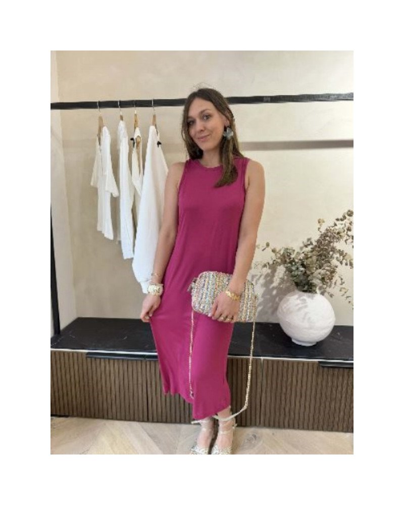 Robe T-shirt fuschia