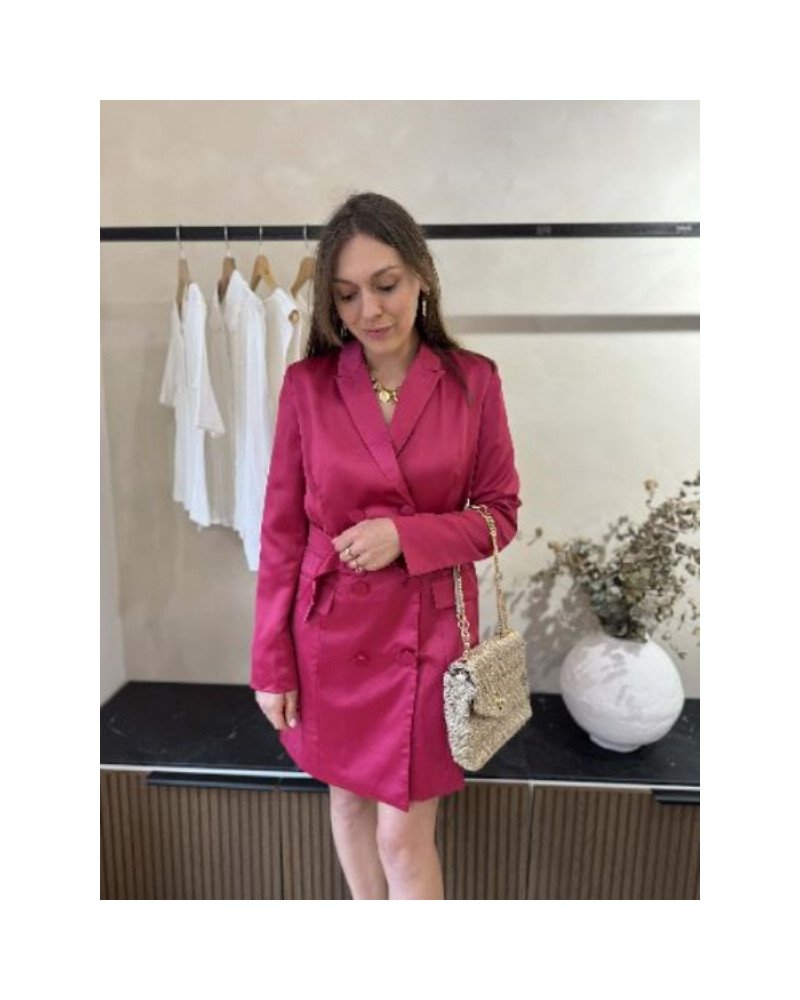 Robe blazer satinée - Fushia