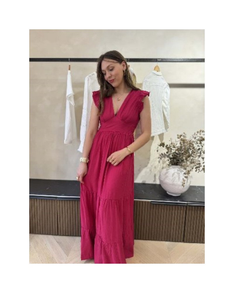 Robe longue rose framboise - Viscose
